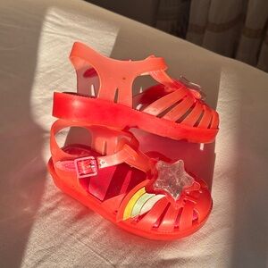 Mini Melissa Kids Orange Star Sandals